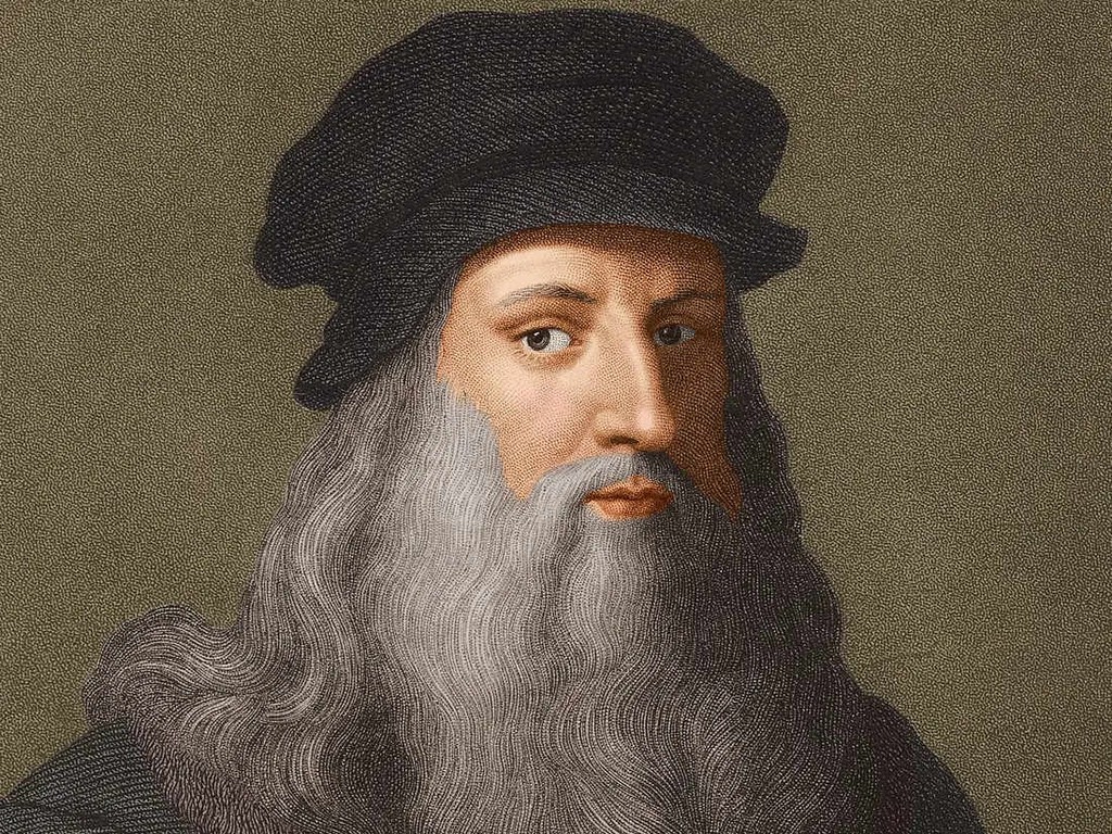 Colourised portrait of Leonardo da Vinci 